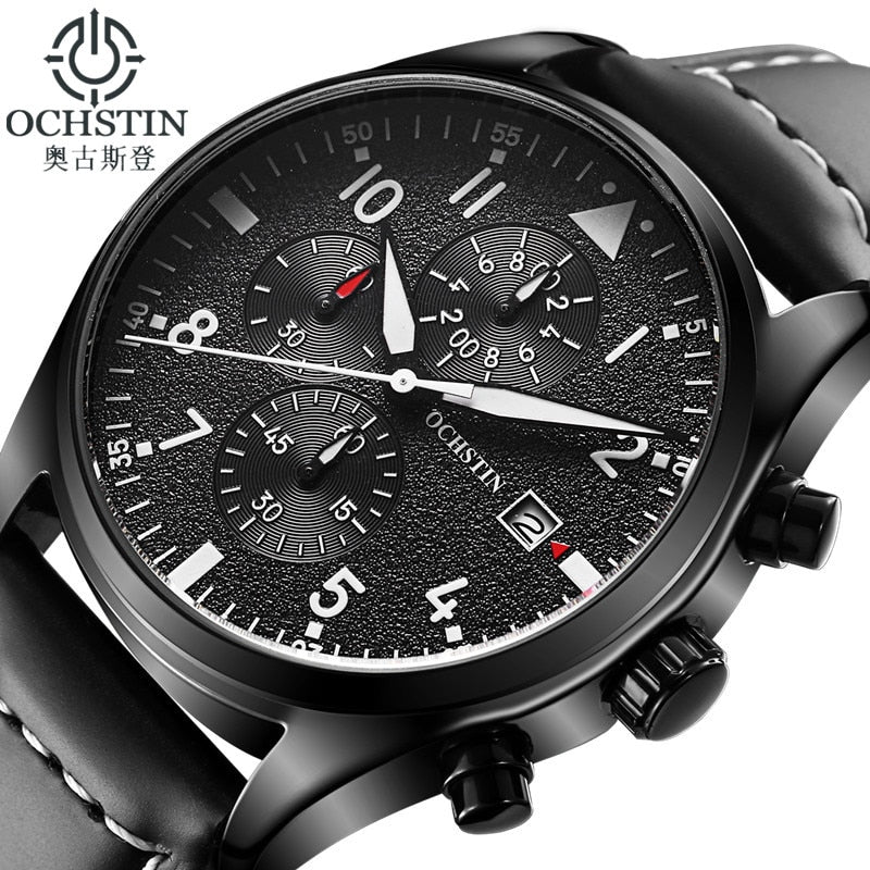 2019 Mens Business Watches Top Brand Luxury Waterproof Chronograph Watch
